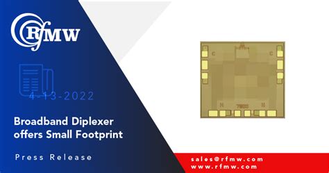 Broadband Diplexer Offers Small Footprint Rfmw Blog