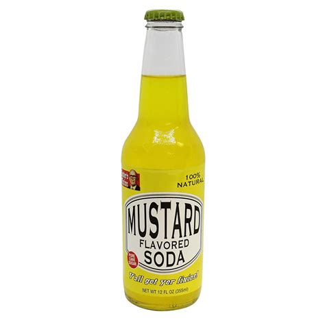 Lesters Fixins Mustard Flavored Soda 12 Oz Bottle Nassau Candy