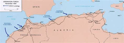 Map Showing The Plans For The Invasion Of North Africa By Allied