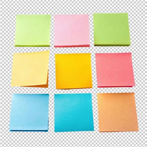 Premium Psd Different Color Sticky Notes On Transparent Background