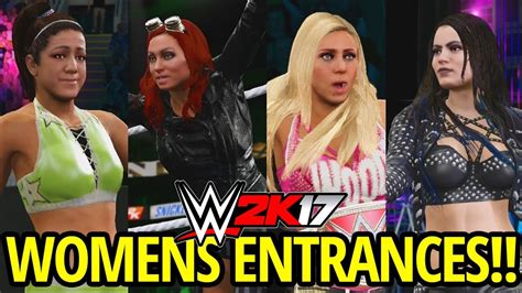 Wwe 2k17 All Women Entrances Youtube