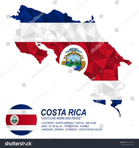 Costa Rican flag overlay on Costa Rican map with - Royalty Free Stock ...