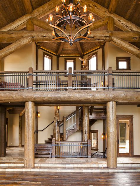 Rustic Log Stair Railing Houzz