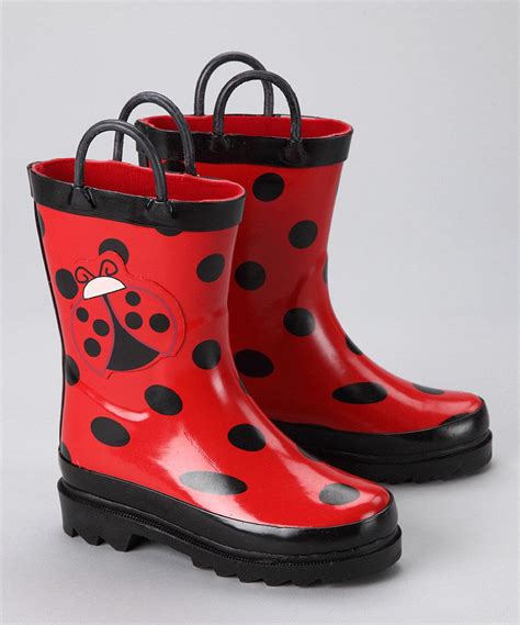 Puddle Play Red And Black Ladybug Rain Boot Black Ladybug Cute Rain