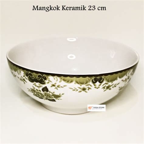 Jual Mangkok Sayur Jumbo Keramik Motif Green Peony 9 Inch 1 Pcs Kab