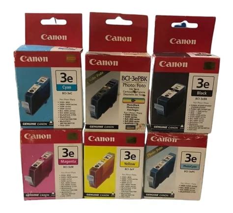 Pack Kit Cartucho Canon Bci E Bk Pbk C Pc M Y Nuevo