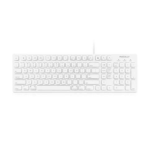 Macally Full Size Usb Wired Keyboard For Mac And Pc Plug And Play Wired Computer Keyboard