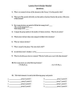 Lewis Dot and Bohr Model practice by Coach H Science Class | TPT