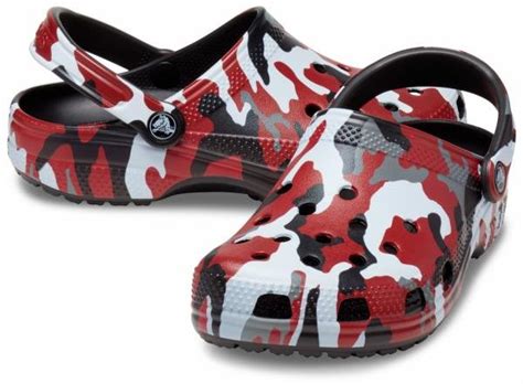 Damskie Lekkie Buty Klapki Chodaki Crocs Classic Printed Camo Clog