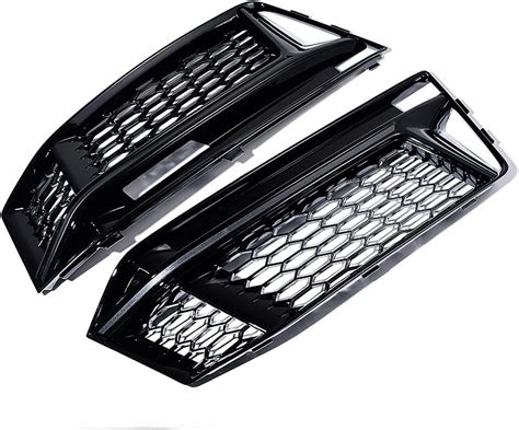 Fog Light Grill 1 Pair Of For S4 Style Glossy Black Front Bumper Fog