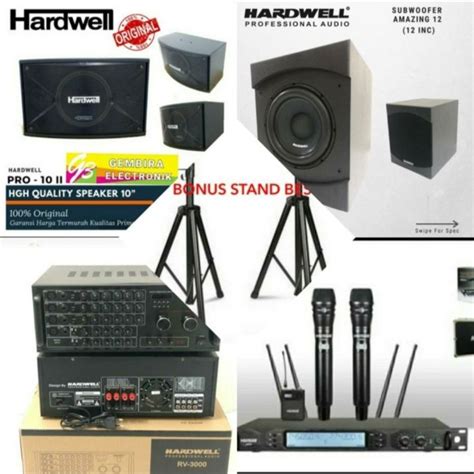 Paket Karaoke Speaker Hardwell Inch Ampli Dan Subwoofer Hardwell