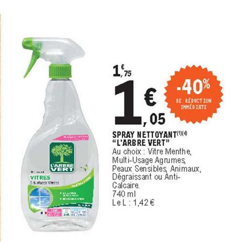 Promo Spray Nettoyant L Arbre Vert Chez E Leclerc ICatalogue Fr