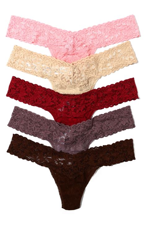 Hanky Panky Assorted Pack Lace Low Rise Thongs In Red Lyst