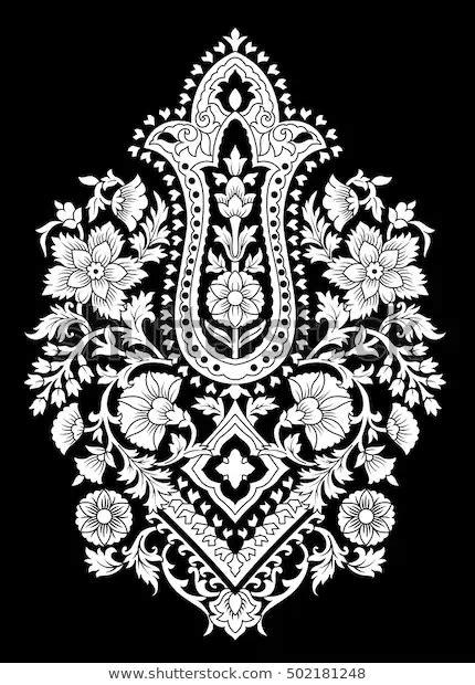 Traditional Indian Paisley Motif Stock Vector Royalty Free 502181248