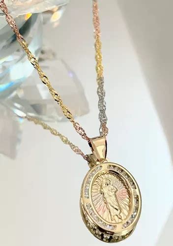 Cadena Y Medalla Ovalada Florent San Judas 1 6 Cm Oro 10k En Venta En