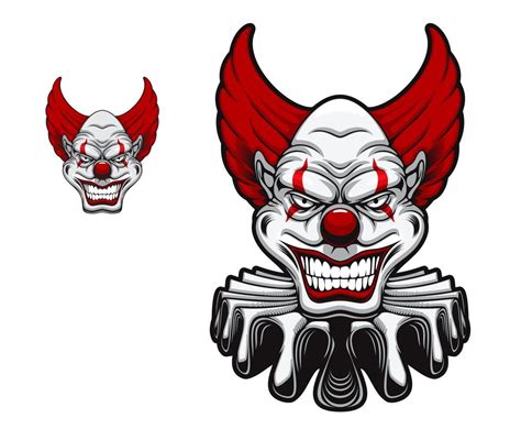 Scary halloween circus clown character mascot 15238252 Vector Art at ...