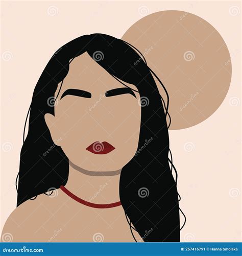 Feminine Concept Illustration Of Boho Woman Perfect For Posters Wall