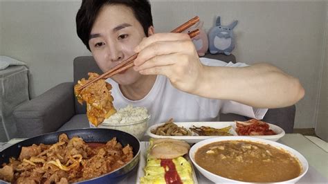 Sub 제육볶음 청국장 계란말이 한식 먹방[asmr Eating Show Mukbang] Youtube