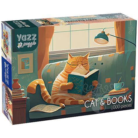 Yazz Puzzle Cat & Books Puzzle 1000pcs - Puzzles Canada