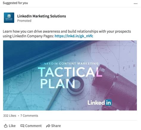 The Linkedin Content Section For Linkedin S Marketing Solution Which