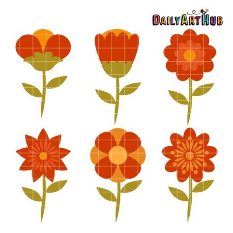 Fall Flowers Clip Art Set – Daily Art Hub // Graphics, Alphabets & SVG