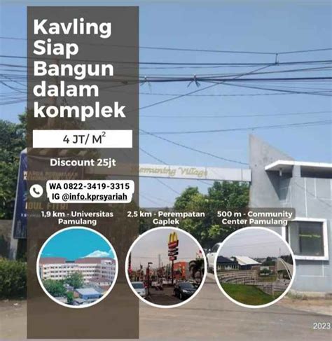 Tanah Kavling Siap Bangun Harga Terjangkau Pamulang Timur