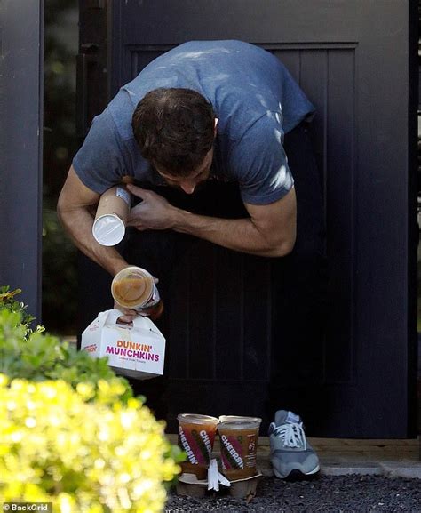 Ben Affleck Is Suited Up In Boston Gear As He Spills His Coffee After