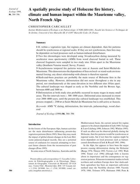 (PDF) A spatially precise study of Holocene fire history, climate and human impact within the ...