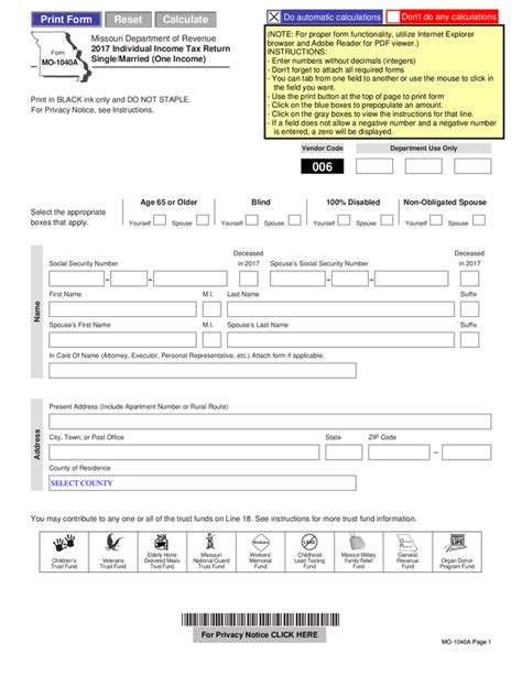 Fill Free Fillable Forms For The State Of Missouri