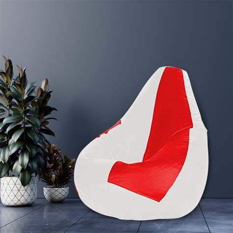 SHIRA 24 Large Bean Bag Cover Without Beans Red White At Rs 280