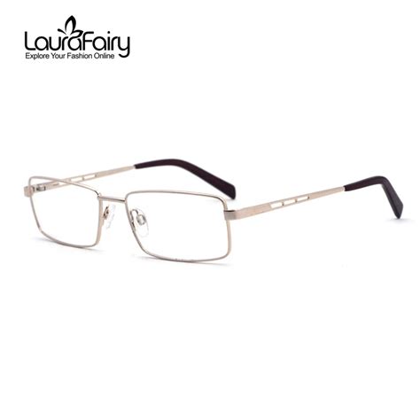 Laurafairy Classic Eyeglasses Frames Men Spring Arm Gold Stainless