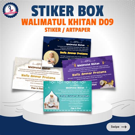 Jual Stiker Nasi Box Tasyakuran Khitan Label Box Kartu Ucapan