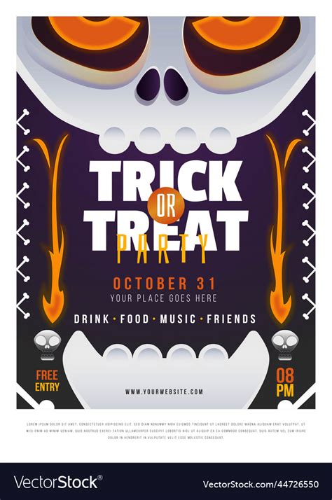 Halloween party poster flat design Royalty Free Vector Image