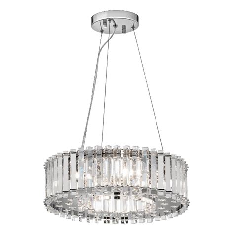 Kichler Crystal Skye 6 Light Bathroom Led Pendant Ip44 Polished Chrome