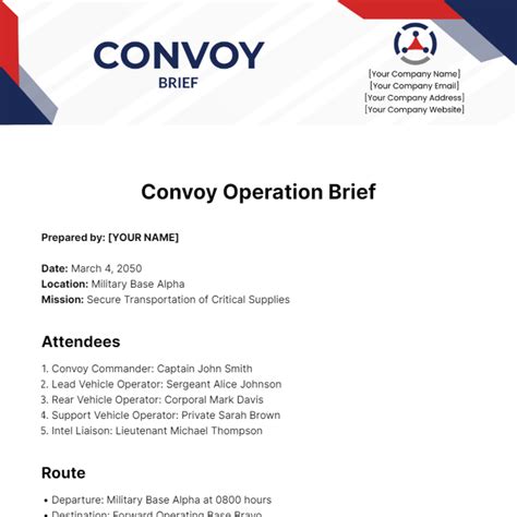 Free Convoy Brief Template - Edit Online & Download | Template.net