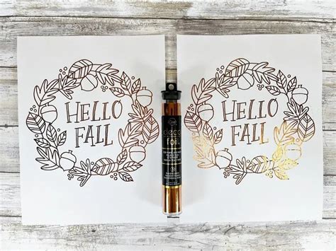 Foiled Hello Fall Wreath Hand-Drawn Free Printable