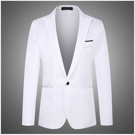 Mens Suit Slim Fit One Button Solid Tuxedo Blazers Business Suits