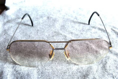 vintage aviator type eyeglass frames half frame type… - Gem