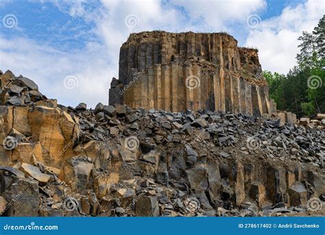 Geologic Basalt Rock Formation. Basalt Quarry Stock Photo - Image of ...