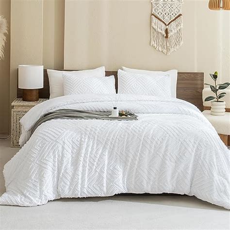 Andency White Comforter King Size 3 Pieces Boho Bedding