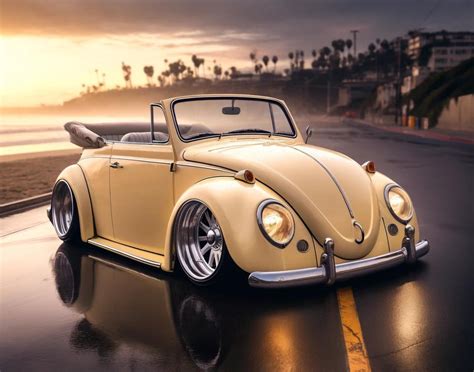 VW Bug Convertible Yellow - Etsy