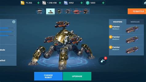 New Weapon Fainter And New Mothership Frozen Scorn War Robots Test