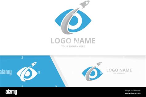 Vector Eye And Rocket Logo Combination Unique Flight Vision Logotype