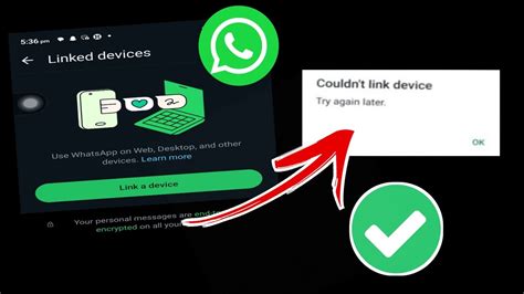 How To Fix Whatsapp Couldn T Link Device Try Again Later Problem