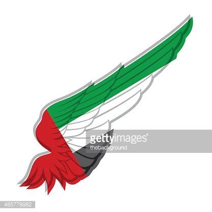 Wing With United Arab Emirates Flag On White Background. Vector Stock ...