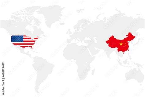 USA and China business world map chart, vector illustration Stock ...