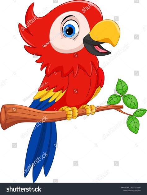 Cute Parrot Cartoon Stock Vector (Royalty Free) 1322795990 | Shutterstock