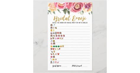 Bridal Emoji Game With Answers Bridal Shower Game Zazzle