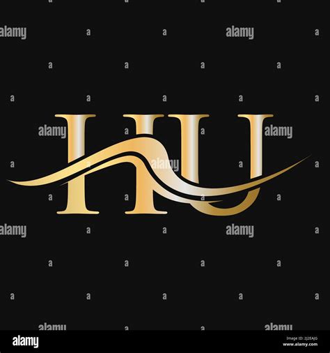 Letter HU Logo Design Initial HU Logotype Template HU Monogram