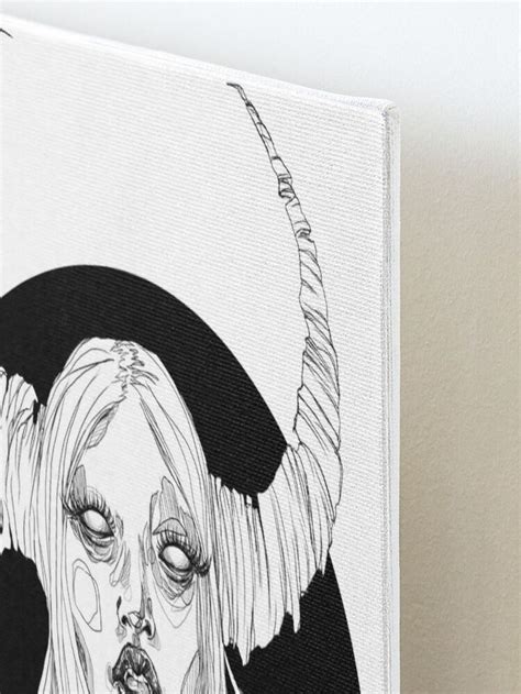 Succubus Portrait Linear Drawing Mounted Print By Mothartink Drawings